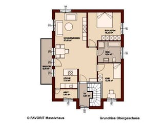 Massivhaus Premium 92-93 von FAVORIT Massivhaus (alt) Schlüsselfertig ab 337900€, Stadtvilla Grundriss 2
