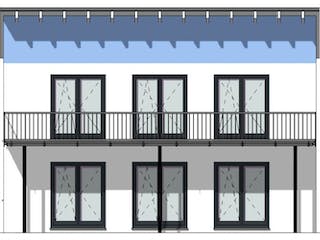 Massivhaus Pultdach Version 3 von Grundsteinhaus Schlüsselfertig ab 223650€, Stadtvilla Außenansicht 5