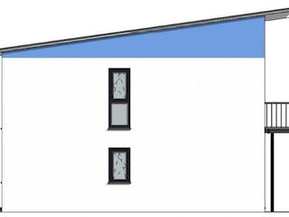Massivhaus Pultdach Version 3 von Grundsteinhaus Schlüsselfertig ab 223650€, Stadtvilla Außenansicht 2