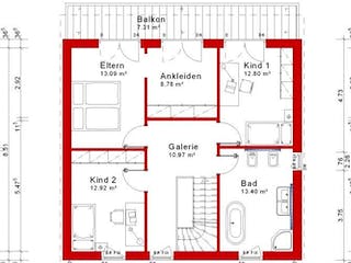 Massivhaus Pultdach Version 3 von Grundsteinhaus Schlüsselfertig ab 223650€, Stadtvilla Grundriss 1