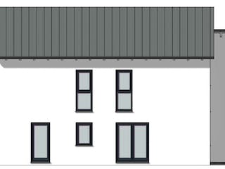 Massivhaus Pultdach Version 7 von Grundsteinhaus Schlüsselfertig ab 311300€, Stadtvilla Außenansicht 2