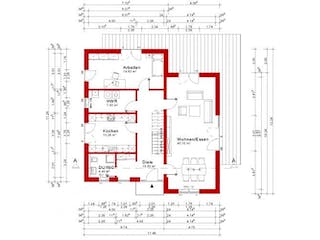 Massivhaus Pultdach Version 7 von Grundsteinhaus Schlüsselfertig ab 311300€, Stadtvilla Grundriss 2