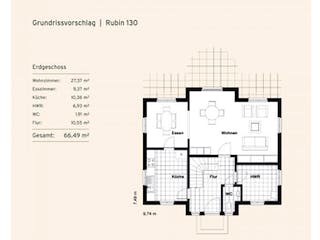 Massivhaus Rubin 130 von Rostow Massivhaus,  Grundriss 1