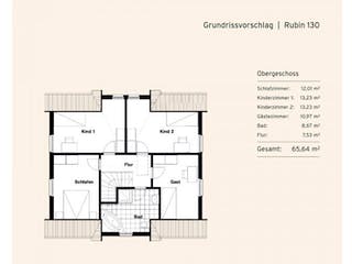 Massivhaus Rubin 130 von Rostow Massivhaus,  Grundriss 2