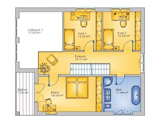 Massivhaus Satteldach Haus Ewighausen 90-028 von Econ Das Haus, Stadtvilla Grundriss 1