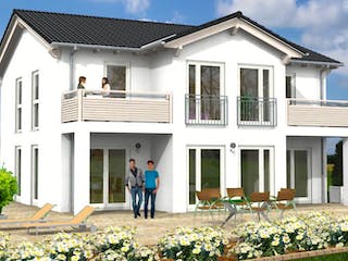 Massivhaus Satteldach Haus Fehl-Ritzhausen 90-029 von Econ Das Haus, Stadtvilla Außenansicht 1