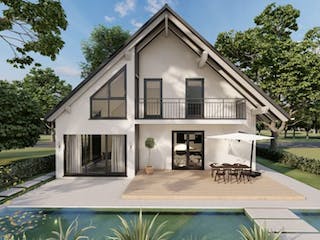 Massivhaus Satteldach Haus Hartenfels 70-033 von Econ Das Haus,  Außenansicht 1