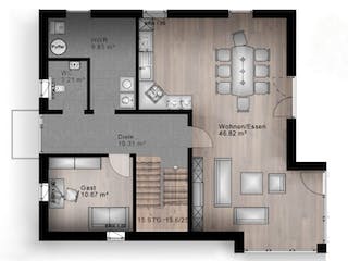 Massivhaus Satteldach Haus Hartenfels 70-033 von Econ Das Haus, Grundriss 2