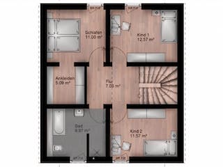 Massivhaus Satteldach Haus Mayen 80-062 von Econ Das Haus,  Grundriss 1