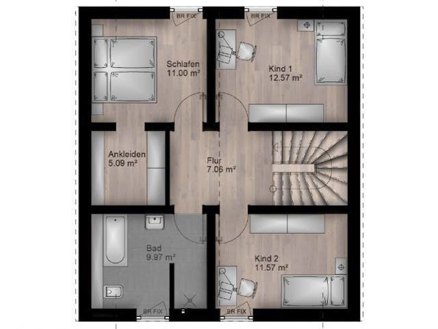 Massivhaus Satteldach Haus Mayen 80-062 von Econ Das Haus,  Grundriss 1