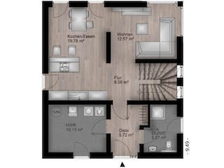 Massivhaus Satteldach Haus Mayen 80-062 von Econ Das Haus,  Grundriss 2