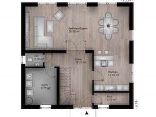 Massivhaus Satteldach Haus Mehlem 80-060 von Econ Das Haus,  Grundriss 2