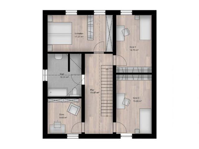 Massivhaus Satteldach Haus Niederwambach 90-069 von Econ Das Haus,  Grundriss 1