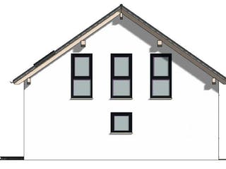 Massivhaus Satteldachhaus Version 142 von Grundsteinhaus Schlüsselfertig ab 221600€, Außenansicht 2