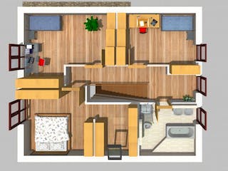 Massivhaus Satteldachhaus Version 142 von Grundsteinhaus Schlüsselfertig ab 221600€, Grundriss 2