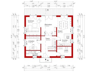 Massivhaus Satteldachhaus Version 144 von Grundsteinhaus Schlüsselfertig ab 279000€,  Grundriss 2