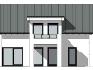 Massivhaus Satteldachhaus Version 344 von Grundsteinhaus Schlüsselfertig ab 197100€, Außenansicht 2