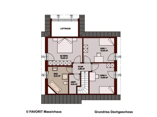 Massivhaus Select 129 von FAVORIT Massivhaus Schlüsselfertig ab 249590€,  Grundriss 2