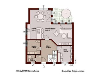 Massivhaus Select 168 von FAVORIT Massivhaus (alt) Schlüsselfertig ab 267320€,  Grundriss 1