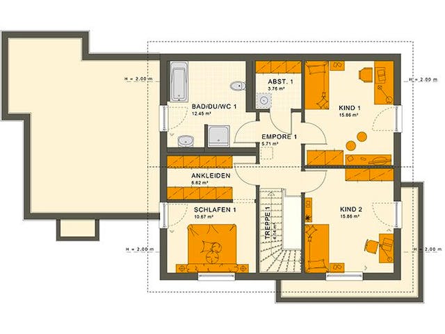 Fertighaus SOLUTION 183 V5 von Living Fertighaus Ausbauhaus ab 477930€, Satteldach-Klassiker Grundriss 2