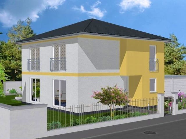 Massivhaus Stadtvilla 129 von HSE - Massivhaus, Stadtvilla Außenansicht 1 Massivhaus Stadtvilla 129 von HSE - Massivhaus, Stadtvilla Außenansicht 1