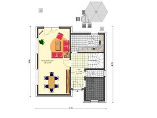 Massivhaus Stadtvilla 129 von HSE Massivhaus, Stadtvilla Grundriss 2