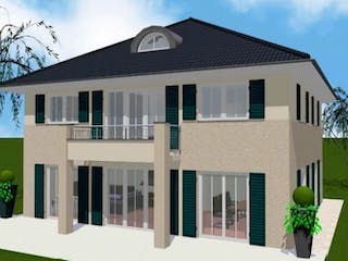 Massivhaus Stadtvilla 174 von domoplan massivhaus, Stadtvilla Außenansicht 1