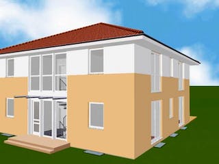 Massivhaus STADTVILLA 200 2-Familienhaus von domoplan massivhaus,  Außenansicht 2