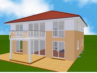 Massivhaus STADTVILLA 200 2-Familienhaus von domoplan massivhaus,  Außenansicht 3