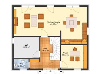 Massivhaus Stadtvilla CORDOBA von Aktuell Bau, Stadtvilla Grundriss 1