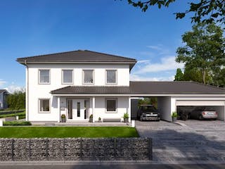 Massivhaus STADTVILLA GREDO von Kern-Haus Chemnitz Schlüsselfertig ab 479900€, Stadtvilla Außenansicht 1