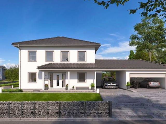 Massivhaus STADTVILLA GREDO von Kern-Haus Chemnitz Schlüsselfertig ab 479900€, Stadtvilla Außenansicht 1