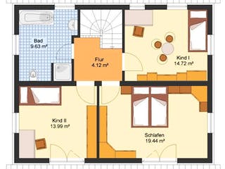 Massivhaus Stadtvilla GRUNEWALD von Aktuell Bau, Stadtvilla Grundriss 2