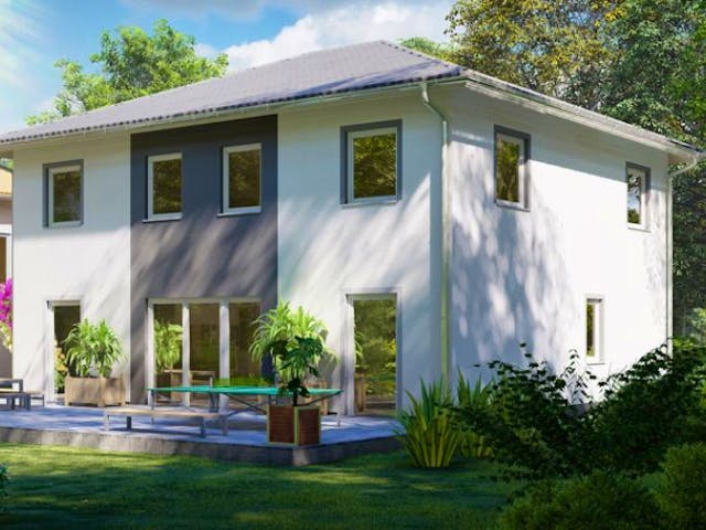 Massivhaus Stadtvilla GRÜNHEIDE von Aktuell Bau, Stadtvilla Außenansicht 1