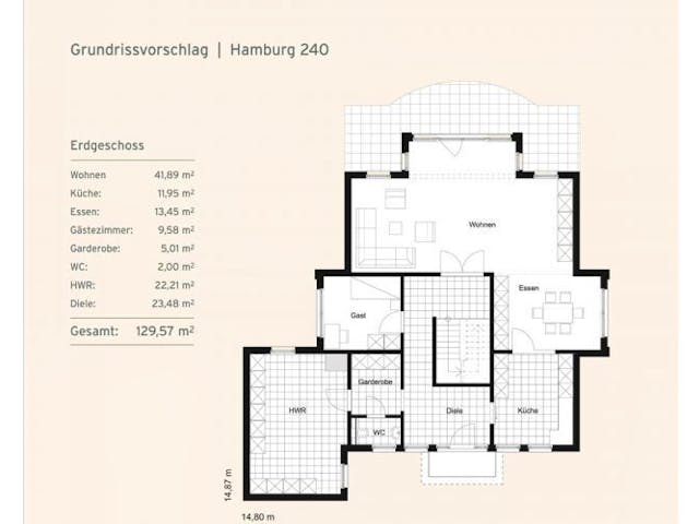 Massivhaus Stadtvilla Hamburg 240 von Rostow Massivhaus, Stadtvilla Grundriss 1