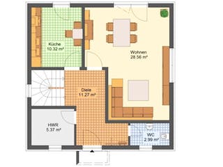 Massivhaus Stadtvilla KARLSHORST von Aktuell Bau, Stadtvilla Grundriss 1