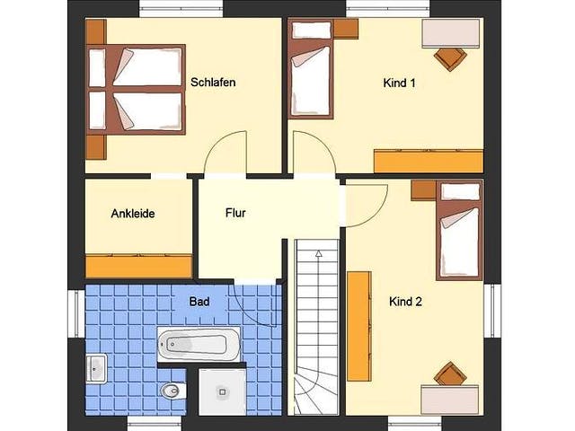 Massivhaus Stadtvilla Magdeburg von EWA Hausbau Schlüsselfertig ab 274990€, Stadtvilla Grundriss 2