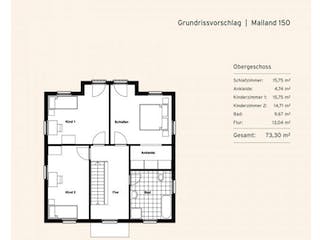 Massivhaus Stadtvilla Mailand 150 von Rostow Massivhaus, Stadtvilla Grundriss 1
