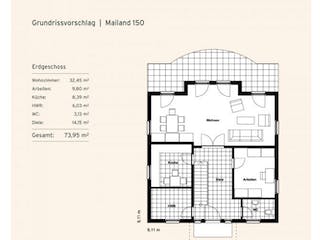 Massivhaus Stadtvilla Mailand 150 von Rostow Massivhaus, Stadtvilla Grundriss 2