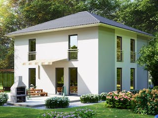 Massivhaus Stadtvilla MÜGGELSEE von Aktuell Bau, Stadtvilla Außenansicht 2