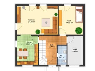 Massivhaus Stadtvilla MÜGGELSEE von Aktuell Bau, Stadtvilla Grundriss 2