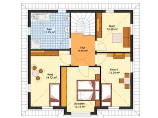 Massivhaus Stadtvilla OSCHATZ von Aktuell Bau, Stadtvilla Grundriss 2