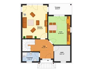 Massivhaus Stadtvilla PADUA von Aktuell Bau, Stadtvilla Grundriss 1