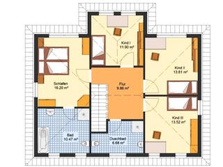 Massivhaus Stadtvilla PANKOW von Aktuell Bau, Stadtvilla Grundriss 2