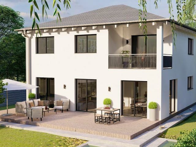 Massivhaus Stadtvilla Polch 40-035 von Econ Das Haus, Außenansicht 1 Massivhaus Stadtvilla Polch 40-035 von Econ Das Haus, Außenansicht 1