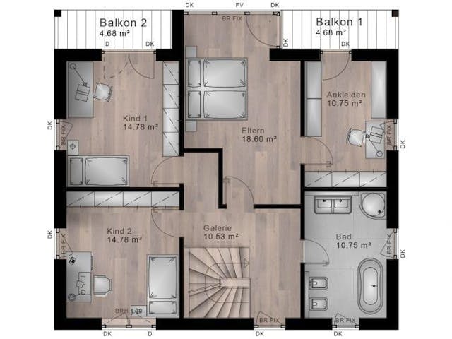 Massivhaus Stadtvilla Remagen 50-012 von Econ Das Haus, Stadtvilla Grundriss 1 Massivhaus Stadtvilla Remagen 50-012 von Econ Das Haus, Stadtvilla Grundriss 1
