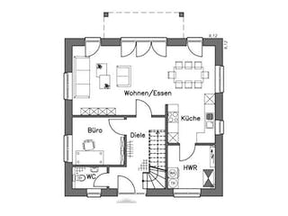 Massivhaus Stadtvilla SV125 Variante K von Baudirekt, Stadtvilla Grundriss 2