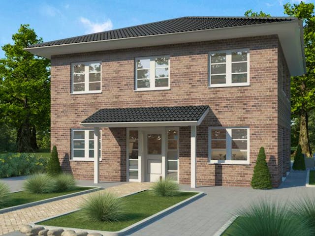 Massivhaus Stadtvilla SV140 Variante K von Baudirekt, Stadtvilla Außenansicht 1 Massivhaus Stadtvilla SV140 Variante K von Baudirekt, Stadtvilla Außenansicht 1