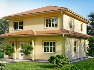 Massivhaus Stadtvilla TELTOW von Aktuell Bau, Stadtvilla Außenansicht 2