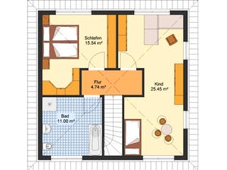 Massivhaus Stadtvilla TELTOW von Aktuell Bau, Stadtvilla Grundriss 2